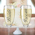 BANBERRY DESIGNS Bride and Groom Champagne Glasses Set of 2 Elegant Toasting Flutes Silver Wedding Champagne Set Wedding Glasses 6 oz...
