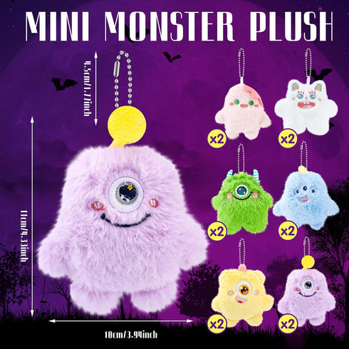 Hungdao 12 Pcs Mini Stuffed Animal Bulk Small Devil Plush Keychain Easter Gifts for Kids Mini Emotion Plush Animals Toys Christmas Goodie Bag Fill...