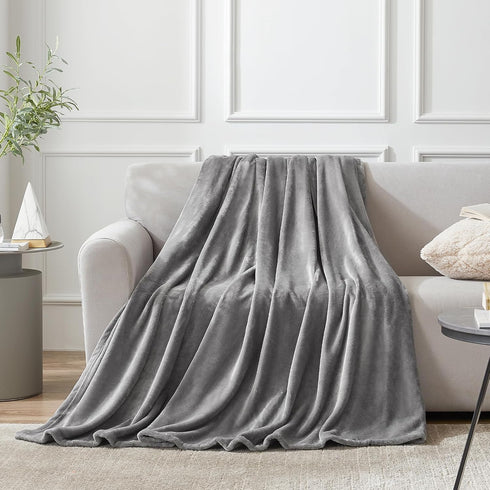 Hansleep Fleece Throw Blanket Super Soft Flannel Fuzzy Grey, Plush Cozy Blanket for All Seasons, Grey, Throw 50x60 Inches...