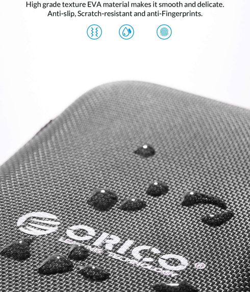 ORICO Hard Drive Case 2.5 inch External Drive Storage Carrying Bag Waterproof Shockproof with Inner Size 5.5x3.5x1.0inch for Organizing HDD and El...