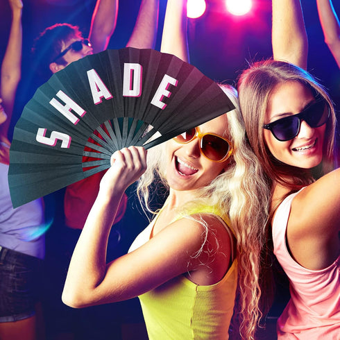 Amyhill Rave Fan 2 Packs Large Folding Hand Fan festival fan Bamboo Chinese iconic fan with Voice for Men and Women Party Performance, Dance, Deco...