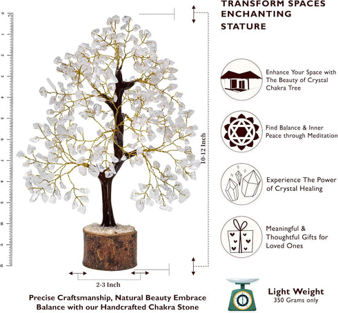 FASHIONZAADI Clear Quartz Crystals, Feng Shui Tree, Gemstone Tree - Spiritual Décor, Chakra Stone, Premium Meditation Decor, Good Luck Gifts, Home...