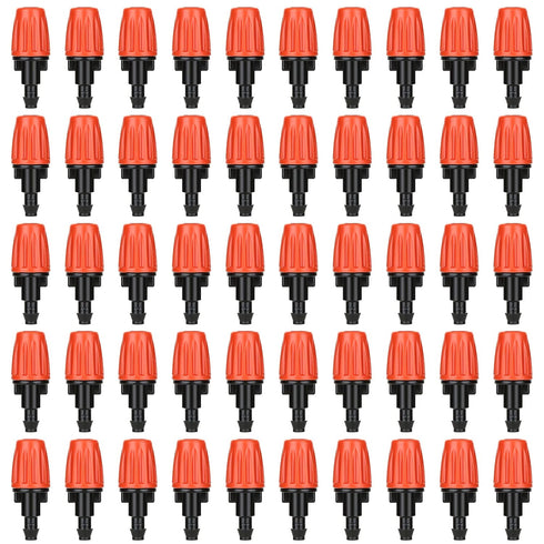 50 Pcs Drip Irrigation Spray Emitters, Adjustable Atomizing Nozzles,1/4 Inch Drip Irrigation Parts Sprayers Drippers for Garden Greenhouse Agricul...