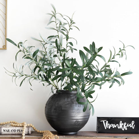 FiveSeasonStuff Lifelike Olive Branches – Premium 30-inch Faux Greenery with Realistic Gray-Green Leaves & Bendable Stems – 6 Stems for Home, Even...