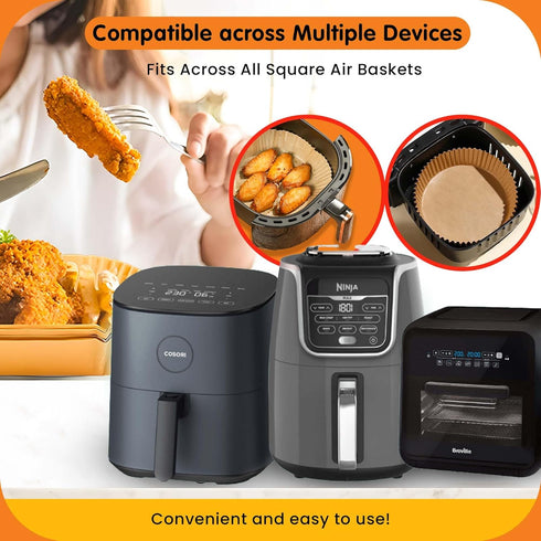 8-Inch Round Air Fryer Paper Liners for Easy Cleanup - Non-Stick, Heat-Resistant, and Perfect Fit for Hassle-Free Cooking | Bleach-Free Parchment|...