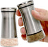 Willow & Everett Salt and Pepper Shaker Set - Stainless Steel & Glass with Adjustable Pour Dial - Ideal for Pre-Ground Spices & Seasoning Blends...