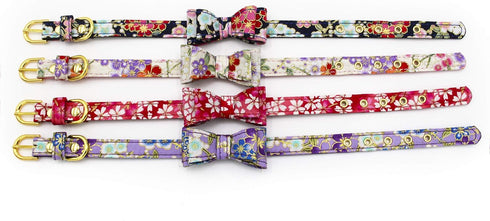 Easter Day Dog Collar with Bowtie, Colorful Easter Egg Dog Collar Soft Durable Adjustable Costume Puppy Collar for Small Medium Large Dog Gift (S,...