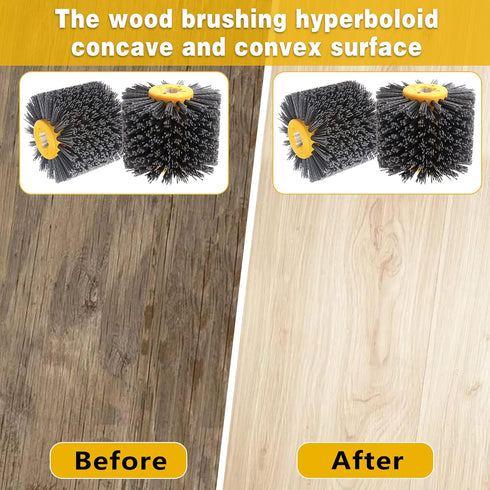 Abrasive Nylon Wire Drawing Wheel Drum Brushes, 320 Grit 120x100mm Wheel Drum Burnishing Tool Polishing Brush Wooden Wheels for Wood Furniture Wor...