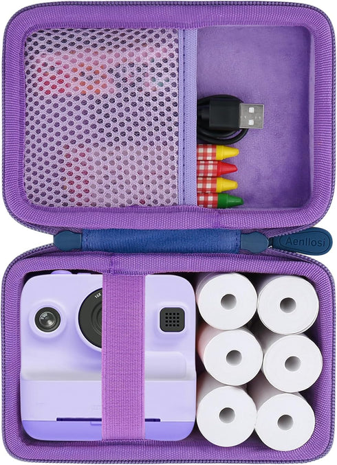 Aenllosi Hard Camera Case for Dylanto/Meetrye/Anchioo Kids Camera Instant Print,Camera Bag for Toddler Video Camera & 6PCS Print Camera Paper Refi...