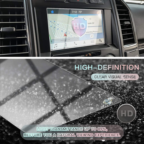 CDEFG Car Screen Protector Center Control Navigation Touch Screen Protector for 2014-2020 Ford F150 F250 F150 Raptor 8 Inch, Tempered Glass HD Scr...