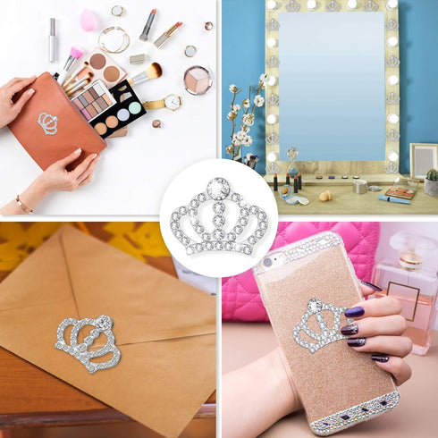 Syhood Crystal Rhinestone Crown Embellishments Rhinestone Embellishments Flatback Crystal Accessory for DIY Crafts Jewelry Making Phone Back Shell...