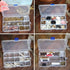 Qualsen 4 Pack Plastic Compartment Box with Adjustable Dividers Craft Tackle Organizer Storage Containers Box 15 Grid (4 Colors)...