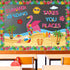 40 Pcs Summer Bulletin Board Decorations Set Hawaiian Tropical Flamingo Palm Beach Paper Cutouts Summer Flamingo Classroom Bulletin Board for Clas...