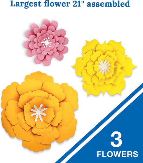 Carson Dellosa Creatively Inspired 3D Flower Bulletin Board Decorations, Orange, Yellow, and Pink Flower, Paper Flowers Decorations for Wall, Flow...