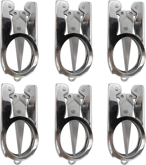 6pcs Stainless Steel Folding Pocket Portable Foldable Mini Travel Scissors Small Scissors Paper Thread Snips Craft Cutter Pointy Sewing Yarn Cutte...