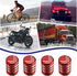 Red Valve Stem Covers American Flag Valve Stem Cap for Car Tires with Plastic Liner Tire Valve Caps, Corrosion Resistant, Leak-Proof, Universal fo...
