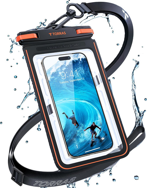 TORRAS IPX8 Waterproof Phone Pouch Floating, Underwater Screen Touchable, Waterproof Phone Case with Lanyard for iPhone 15 Pro Max 14 13 12 Galaxy...
