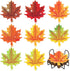 Shellwei 8 Pcs Fall Diamond Art Coasters Maple Leaves Diamond Painting Coasters with Holder Thanksgiving Diamond Painting Kit Orange Autumn Diamon...