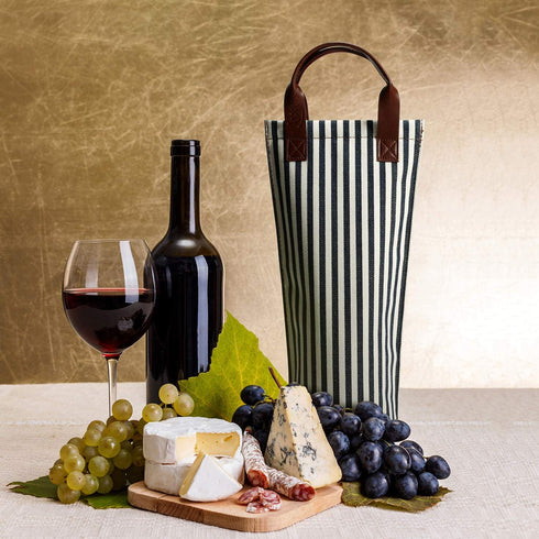 Tirrinia Single Wine Gift Tote Bag, Insulated Padded Thermal Wine Bottle Carrying Cooler Carrier for Travel, Picnic, Great Gift for Wine Lover, Bl...