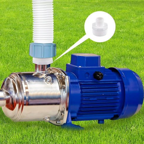 2pcs PVC Garden Hose Adapters, 1.5" NPT Male to 3/4" GHT PVC Male Adapter Sump Pump Hose Adapter PVC Pipe Connection for Swimming Pools Sump Pump ...