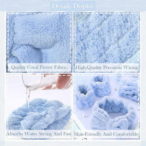 5Pcs Face Wash Headband and Wristband Set for Women,Spa Skin Care Headband for Washing Face, Hair Band and Wrist Towels Water Guards for Washing F...