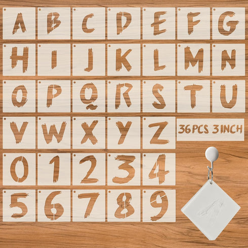 36Pcs Letter Stencils for Painting, Reusable Numbers & Alphabet Stencils,Spray Painting Stencils,Letter Stencils for Wood,Wall,Fabric,Rock,Chalkbo...