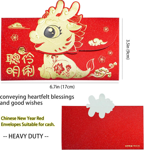Red Envelopes Chinese,Dragon Red Envelopes 2024 Red Money Envelopes for Cash,??,Laisee,Lucky Money Envelopes, Hongbao,Ingenious Red Pockets with N...