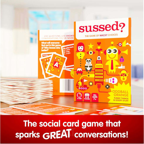 SUSSED The Game of Wacky Choices - Social Card Games for Kids & Adults - Family Party Travel Game - Hilarious & Easy to Play - Oddball Orange Deck...