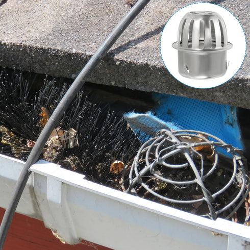 PATIKIL Dome Gutter Guard Filter, 2 Pack 304 Stainless Steel Downspout Strainer, Anti-Blocking Outdoor Gutter Cleaning Tool for Stops Leaves Debri...