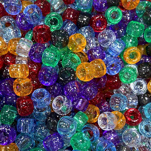 Pony Beads (1200Pcs 6x9mm) for Bracelets Making Kit, Kandi Beads, Hair Beads for Braids, Craft Beads for Jewelry Making (Orange Glitter)...