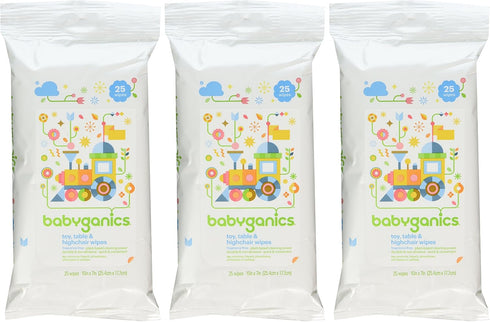 Babyganics Toy and Table Wipes, 25 ct, Quick & Convenient...