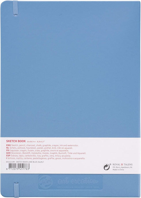 Tarence T9314-213M Art Creations Sketchbook, Drawing Notebook, 8.3 x 11.8 inches (21 x 30 cm), Lake Blue, Thickness: 4.9 oz/sq ft (140 g/m2), Fine...
