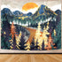 SENYYI Mountain Tapestry Wall Hanging Forest Trees Art Tapestry Sunset Tapestry Road in Nature Landscape Home Decor for Room (59.1 x 59.1 inches)...