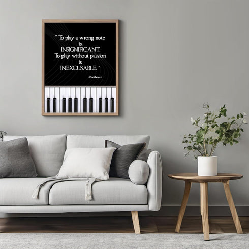Posterizer 1 pcs-Playing Without Passion-Beethoven Quote-Musical Art Collection-Gift for Music Fans-Gift for Girls, Boys, Teens-Living Room Bedroo...