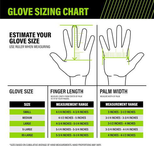 AWP Pro Protect Work Gloves for Men And Women, Full Back-Of-Hand TPR Impact Protection, Large,Blue...