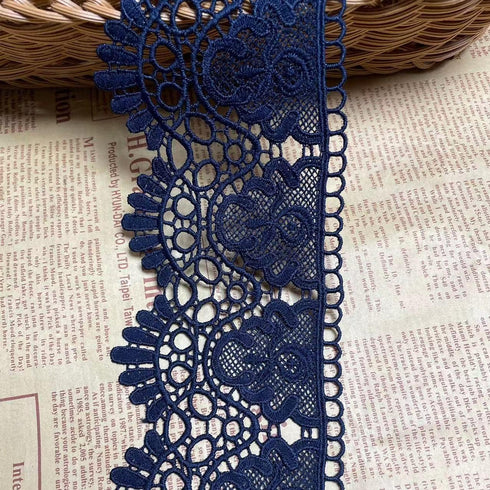 8CM Width Europe Crown Pattern Inelastic Embroidery Lace Trim,Curtain Tablecloth Slipcover Bridal DIY Clothing/Accessories.(4 Yards in one Package...