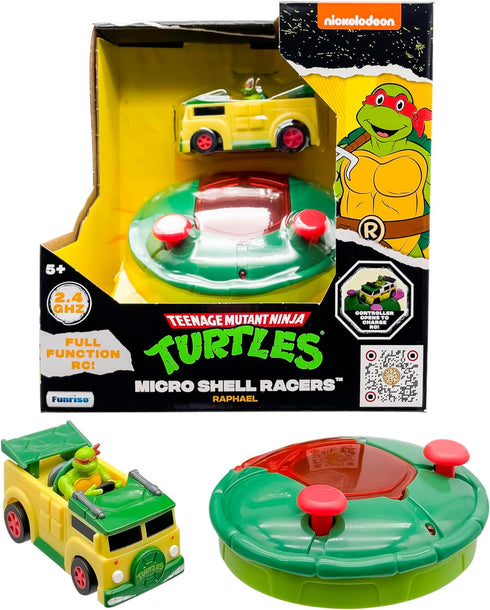 Teenage Mutant Ninja Turtles 3" Micro Shell Racers, Raphael, Ages 5+ - 2.4 Ghz Rc Vehicle with Turtle Half Shell Controller - Collect All 4!...