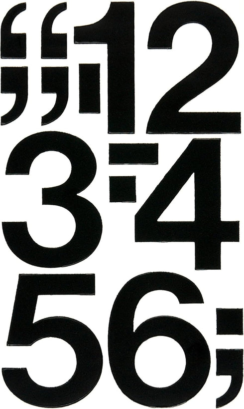 Chartpak Self-Adhesive Vinyl Numbers, 3 Inches High, Black, 10 per Pack (01170)...