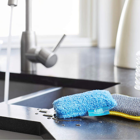 E-Cloth Fresh Mesh Pad, Premium Microfiber Non-scratch Kitchen Dish Scrub Sponge, Blue, 2 Pack...