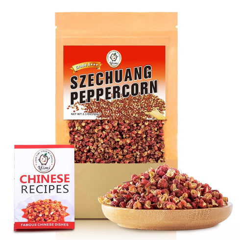 Yimi Sichuan Szechuan Peppercorns, Grade AAA Sichuan Whole Red Peppercorn, Strong Flavor for Mapo Tofu, Kung Pao Chicken, Ideal for Gift, 2.1 oz...