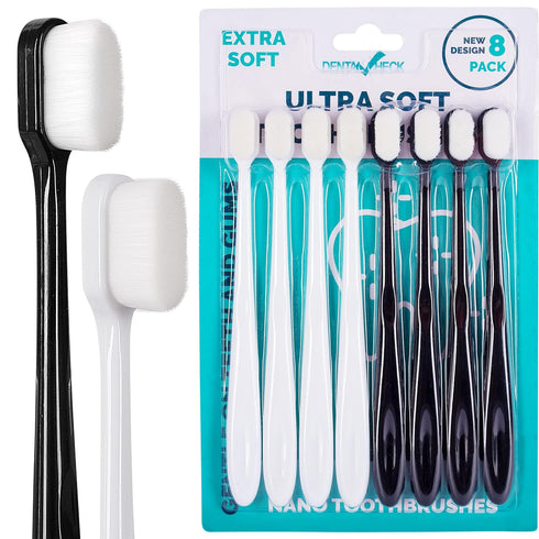 Lingito Extra Soft Toothbrush, 8 Pack, Manual, Nano Bristles, Deep Cleaning for Sensitive Gums, Adults...