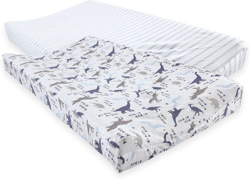 Touched by Nature Unisex Baby Organic Cotton Changing Pad Cover, Dino, One Size...