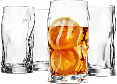 Bormioli Rocco Set Of 4 Sorgente Glasses, Crystal-clear Cocktail Glasses Barware, For Bourbon, Scotch, Water, Juice, Drinking Glasses Set, Made In...