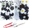 Cayway 2 Pack Dried Pressed Flowers for Resin Molds, Black Real Pressed Flowers Dry Leaves Kit Natural Dried Pressed Leaves for Art Crafts Resin S...