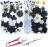 Cayway 2 Pack Dried Pressed Flowers for Resin Molds, Black Real Pressed Flowers Dry Leaves Kit Natural Dried Pressed Leaves for Art Crafts Resin S...