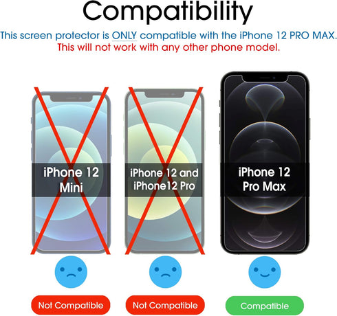 amFilm OneTouch Glass Screen Protector for iPhone 12 Pro Max (6.7", 2020) (2 Pack)...