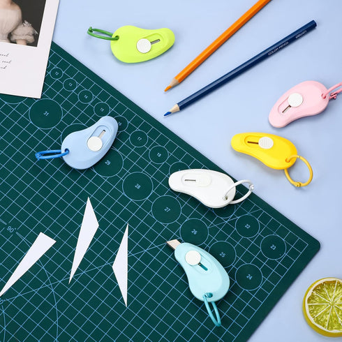 6 Pieces Mini Utility Knife Box Cutter Letter Opener Pocket Knives Colorful Mini Slides Open for Letter Small Box Opening Paper Cutting DIY Crafts...