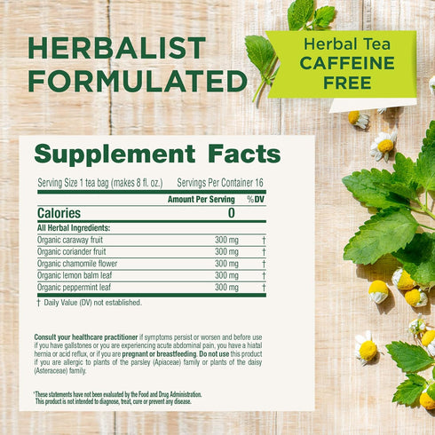 Traditional Medicinals Tea, Organic Gas Relief, Relieves Gas & Bloating, Chamomile Mint, 16 Tea Bags...