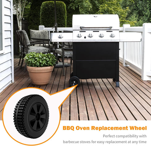 2PC G437-0037-W1 Grill Wheels 7 Inch Replacement Parts for Charbroil Grill Wheels Various Models 463352521 469335115 463377319 463340516 463436415...