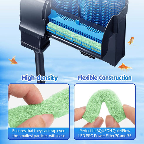 HiTauing 12 Count Phosphate Reducer Filter Pads for aqueon?Fish Tank Filter Pads for QuietFlow LED PRO Model 20 and 75...